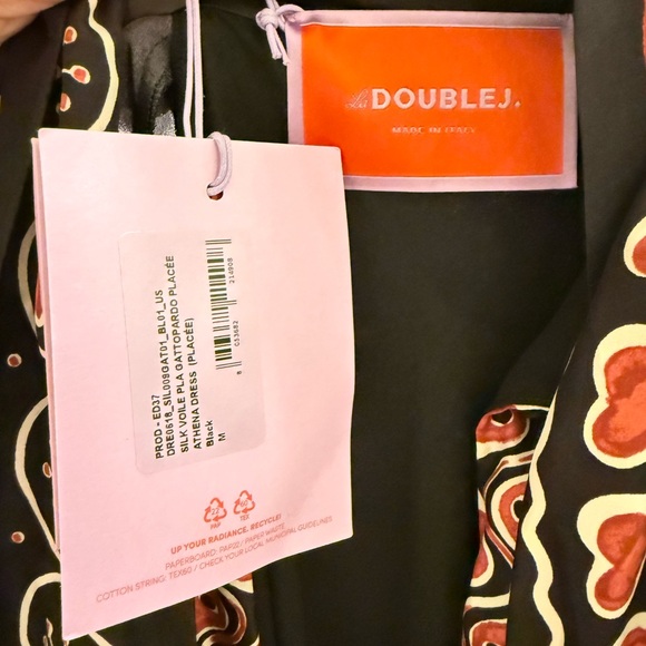 LA DoubleJ Black and Pink Resort Gown with Bishop Sleeves - goop - Picture 8 of 8